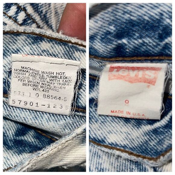 VTG 80's 90s Levi's Sz 0 Made in USA acid wash jeans - Picture 7 of 10